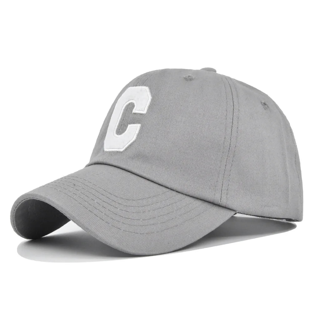 Fashion Baseball Cap Unisex C Letter Summer Sun Hat Women 100% Cotton Visor Hats Men Embroidered Bone Snapback Cap gorras