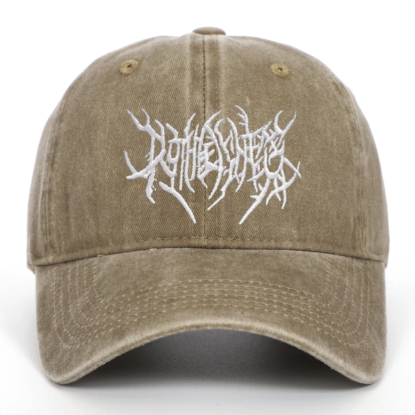 Unisex Goth Rock Washed Baseball Cap – Embroidered Snapback Dad Hat Streetwear Hip Hop Casual Outdoor Hat
