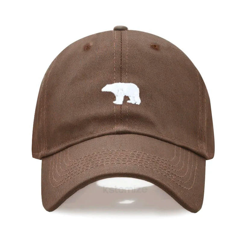 little Bear Embroidery Baseball Cap for Women Men Fashion Adjustable Soft Washed Cotton Dad Hat Unisex Classic Golf Caps