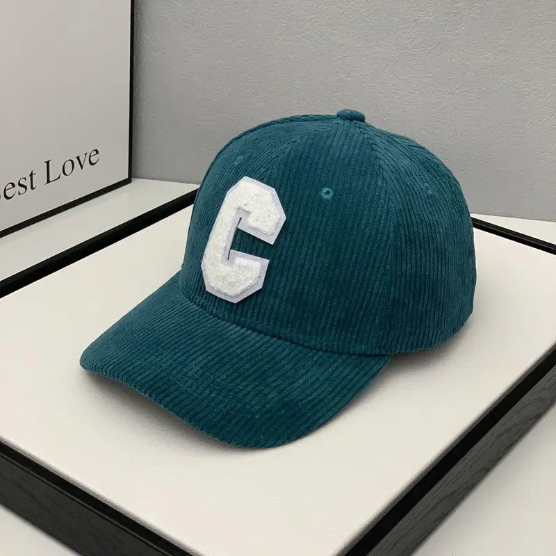 Fashion Corduroy Baseball Cap Ladies Letter C Snapback Hat Women Shopping Dress Up Adjustable Casual Caps Hip Hop Hats