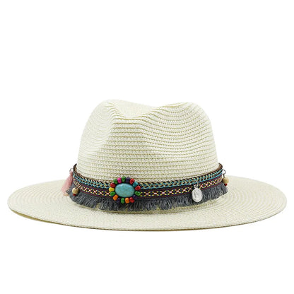 Summer Beach Hat Men and Women Couple Denim Visor Sun Hat Minority Style Denim Straw Hat