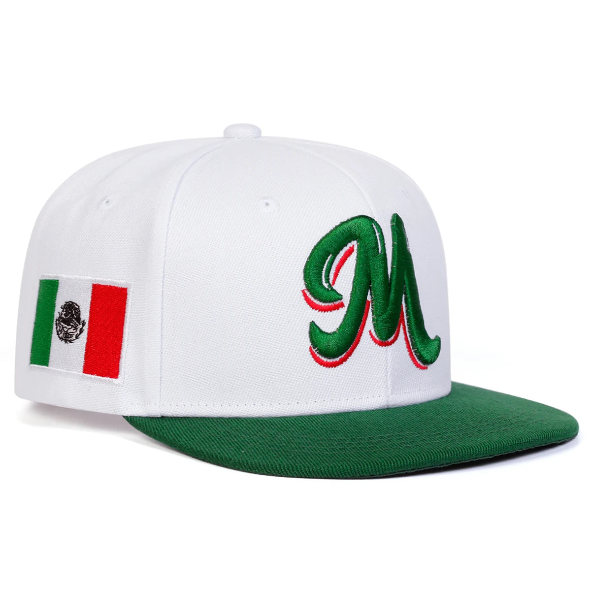 Unisex M Embroidery Side Mexican Flag Hip-hop Net Hats Spring Summer Outdoor Adjustable Casual Baseball Caps Sunscreen Hat Cap
