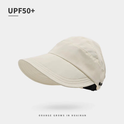 Women's Summer Quick Dry Visor Hat Breathable Outdoor Sunscreen Cap with Mask Hook
