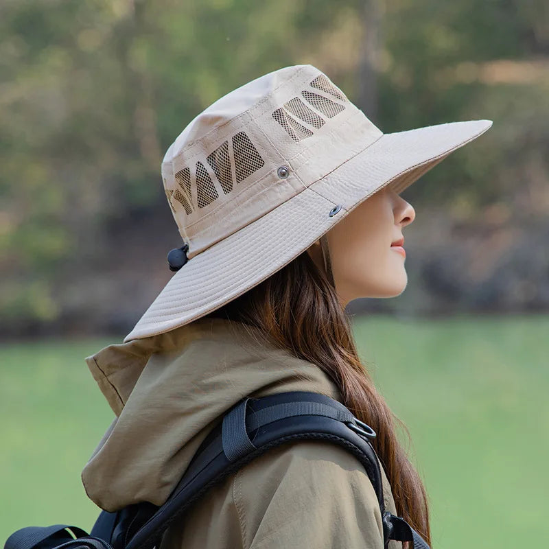 Summer Hats For Men Women Unisex Cowboy Hat Big Brim Fishing Hat Outdoor Fisherman Cap Sunscreen Mountaineering Hiking Sun Hat