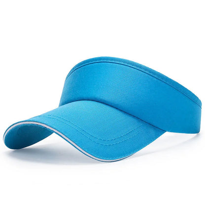 New Hat Women's Summer Sandwich Solid Color Empty Top Hat Topless Sun Hat Outdoor Sports Cap