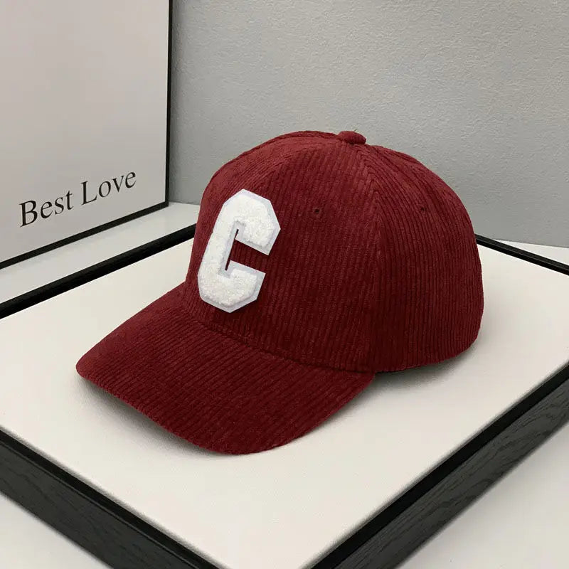 Fashion Corduroy Baseball Cap Ladies Letter C Snapback Hat Women Shopping Dress Up Adjustable Casual Caps Hip Hop Hats