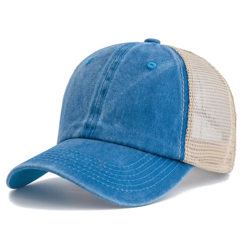 Hot Sale Unisex Trucker Hat Multi Colors Plain Baseball Cap Women Men Washed Cotton Cap