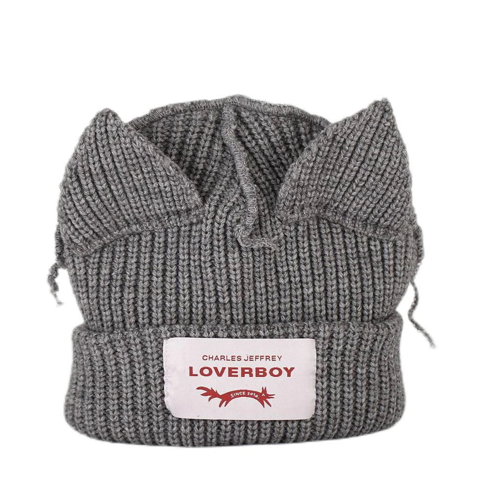 Winter Knitted Hats For Women Cute Rabbit Ear Soft Warm Thick Acrylic Luxury Brand Label Beanies Skullies Personality Casual Cap