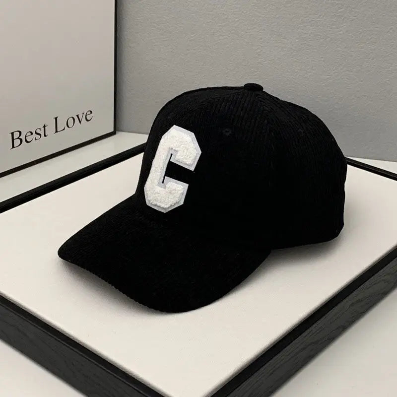 Fashion Corduroy Baseball Cap Ladies Letter C Snapback Hat Women Shopping Dress Up Adjustable Casual Caps Hip Hop Hats