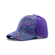 New Fashion Women Diamond Inlay Cap Spring Summer Hip Hop Kpop Dance Baseball Caps Simple Plain Party Street Hat