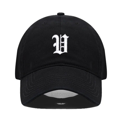 Old English Letter A-Z Embroider Baseball Cap For Men Womne High Quality Soft Cotton Fashion Team Sport Visors Snapback Caps