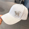 Rhinestone Butterfly Baseball Cap Women's Spring Summer Versatile Sunshade Hat Lace Pattern Baseball Cap