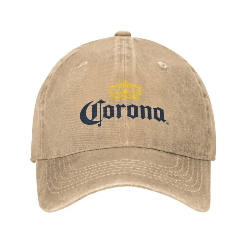 Corona Baseball Cap Classic Beer-print Cowboy Hat Unisex Teens Trucker Dad Hat Sunshade Running Hippie Snapback Cap Casual
