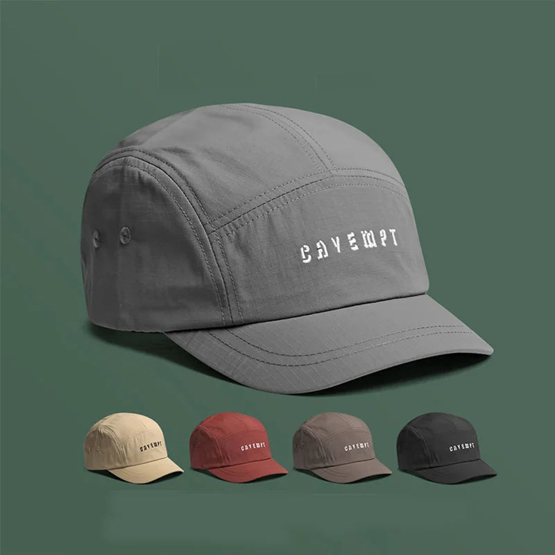 Men'S Short-Brim Baseball Cap - Lightweight Breathable Quick-Dry Polyester Street Style Non-Stretch Fabric Hand Washable Casual
