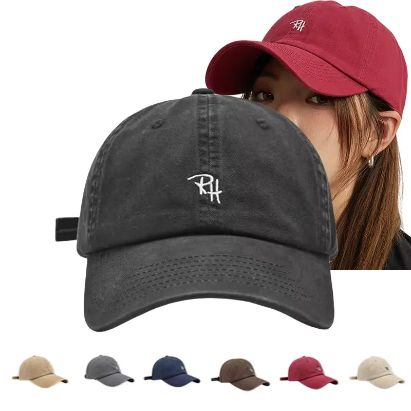Unisex RH Letter Embroidery Baseball Cap – Adjustable Summer Streetwear Hip Hop Trucker Hat