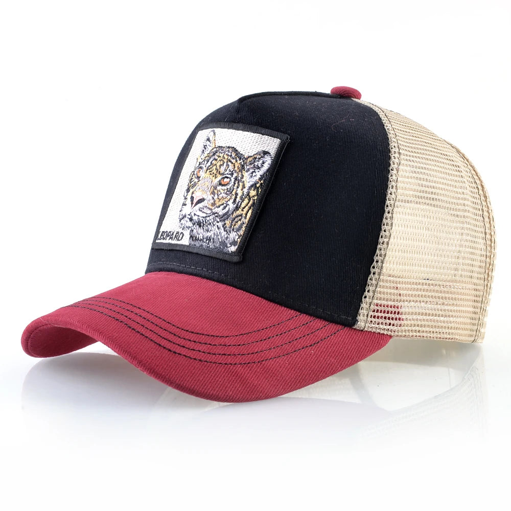 Fashion Trucker Caps With Embroidery Animals Patch Four Seasons Snapback Baseball Cap For Men Women Adjustable Visor Hat