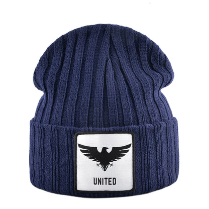 Knitted Skullies Beanie With Animals Patch Men Women Outdoor Casual Sport Hats Autumn Winter Solid Color Hip Hop Beanies