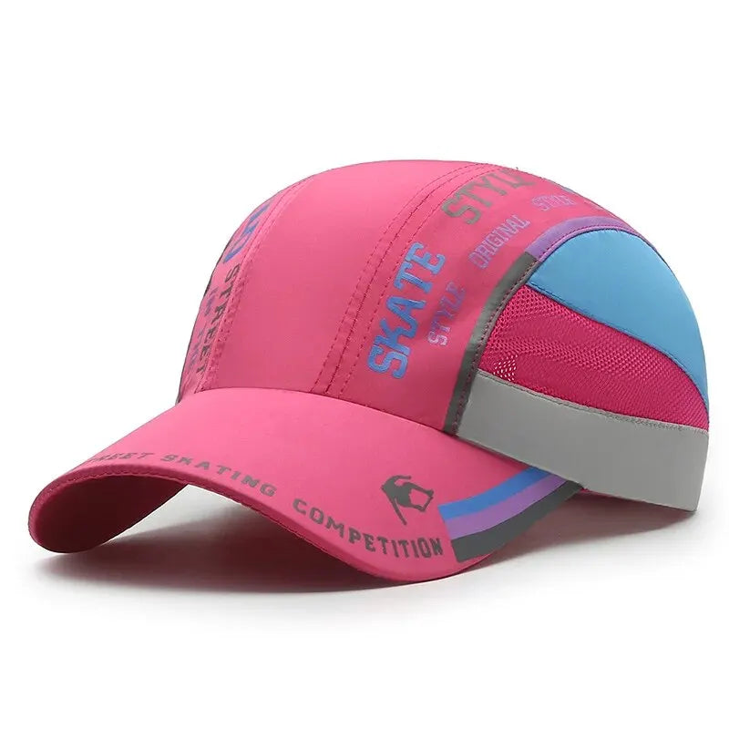 Summer Quick-Drying Hat Men's Print Stitching Baseball Cap, Outdoor Sports Visor, Women's Tennis Hat, Adjustable Sun Hat