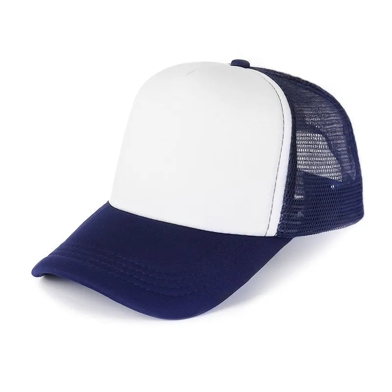 1 Piece Summer Trucker Hat Men Women Net Polyester Baseball Cap Blank Mesh Dad Hats Adjustable Sun Hat Visor