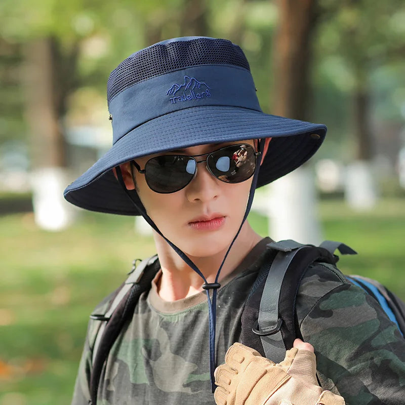 Fisherman Hat Men Summer Quick drying Bucket Hat Outdoor Sunscreen Sunshade Cycling Climbing Mountain Beach Sun Hat Cap Mesh