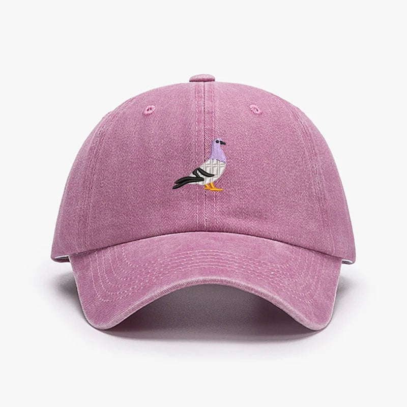 Embroidery Pigeon Design Spring vintage Baseball caps Men Women Water Washed Sunscreen Sun Hat Sports Fishing Sunshade Dad Hat