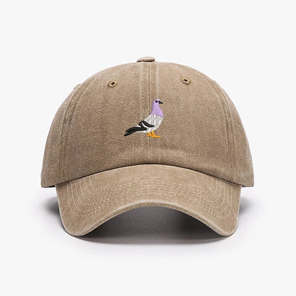 Embroidery Pigeon Design Spring vintage Baseball caps Men Women Water Washed Sunscreen Sun Hat Sports Fishing Sunshade Dad Hat