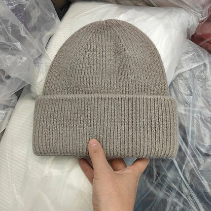 Winter Hats For Women Men Unisex Beanies Luxury Rabbit Fur Thermal Hat Soft Thick Keep Warm Casual Bonnet Baggy Cap New
