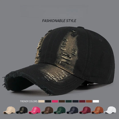Cool Fashion Women Men Ripped Denim Cotton Baseball Cap Male Female Four Seasons Sports Snapback Sun Cap Hat For Women Men