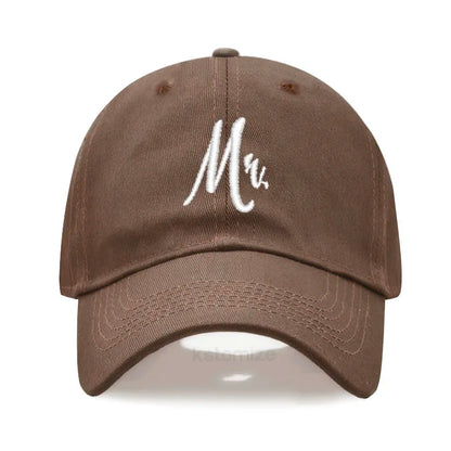 Matching Mr. & Mrs. Baseball Cap Men's Women's Cotton Embroidery Sport Golf Caps Bridal Gift Newlywed Honeymoon Wedding Gift