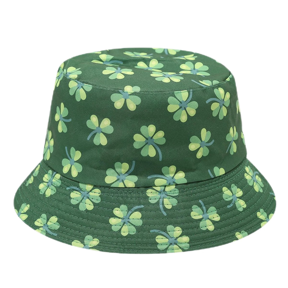 2025 St Patrick's Day Bucket Hat for Women Men Tropical Print Revisible Summer Double Side Sun Hat Green Leaf Panama Beach Cap
