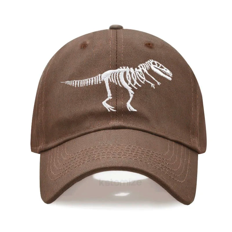 Cotton Baseball Cap for Men Women Unisex Embroidery Dinosaur Tyrannosaurus Rex Dad Hat Protection Outdoor Sports Golf Caps