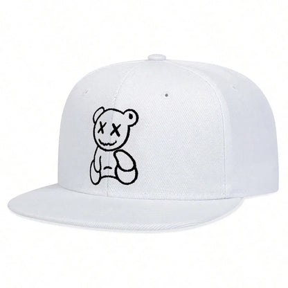Unisex XX Little Bear Embroidery Hip-hop Hats Spring Autumn Adjustable Casual Snapback Baseball Caps Outdoor Sunscreen Hat