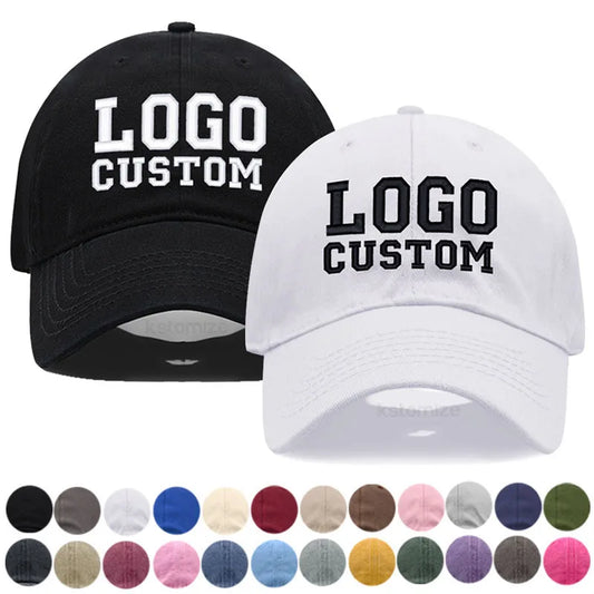 Customize Baseball Cap Embroidery Logo Soft Washed Cotton Dad Hats Fashion Women Men Hat Sport Visors Snapback Cap Sun Hat