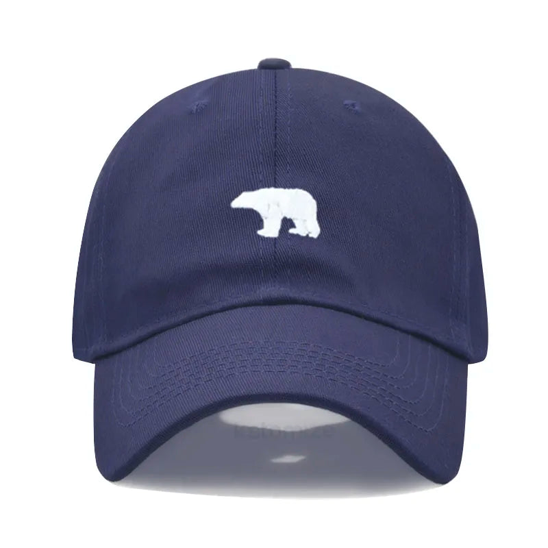 little Bear Embroidery Baseball Cap for Women Men Fashion Adjustable Soft Washed Cotton Dad Hat Unisex Classic Golf Caps