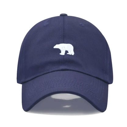 little Bear Embroidery Baseball Cap for Women Men Fashion Adjustable Soft Washed Cotton Dad Hat Unisex Classic Golf Caps
