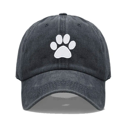 Dog Paw Embroidered Baseball Cap for Women Men Fashion Adjustable Washed Cotton Dad Hat Unisex Classic Golf Caps
