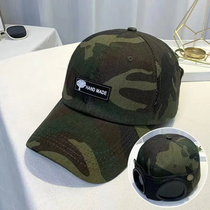 Unisex Summer Baseball Caps With Glasses Aviator Hat Female Personality Hip Hop Peaked Cap Male Outdoor Sports Sun Visor gorras