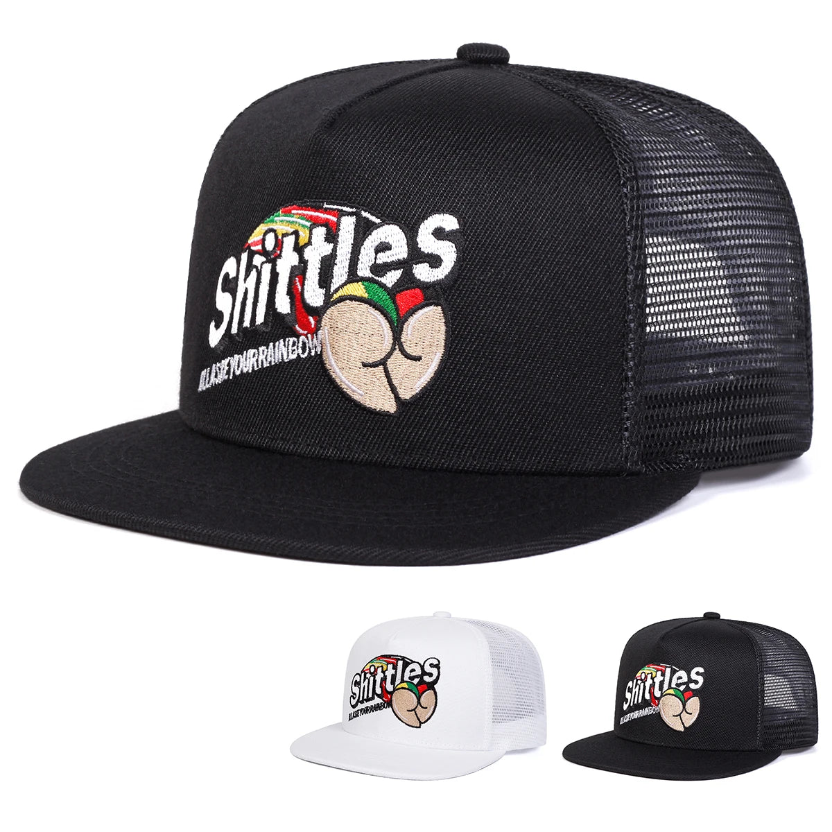 Unisex SHITTLES Embroidery Hip-hop Net Hats Spring Summer Outdoor Adjustable Casual Baseball Caps Sunscreen Hat Sports Cap