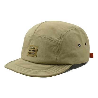 Unisex 5-Panel Snapback Cap – Quick-Dry Flat Brim Summer Casual Sun Hat