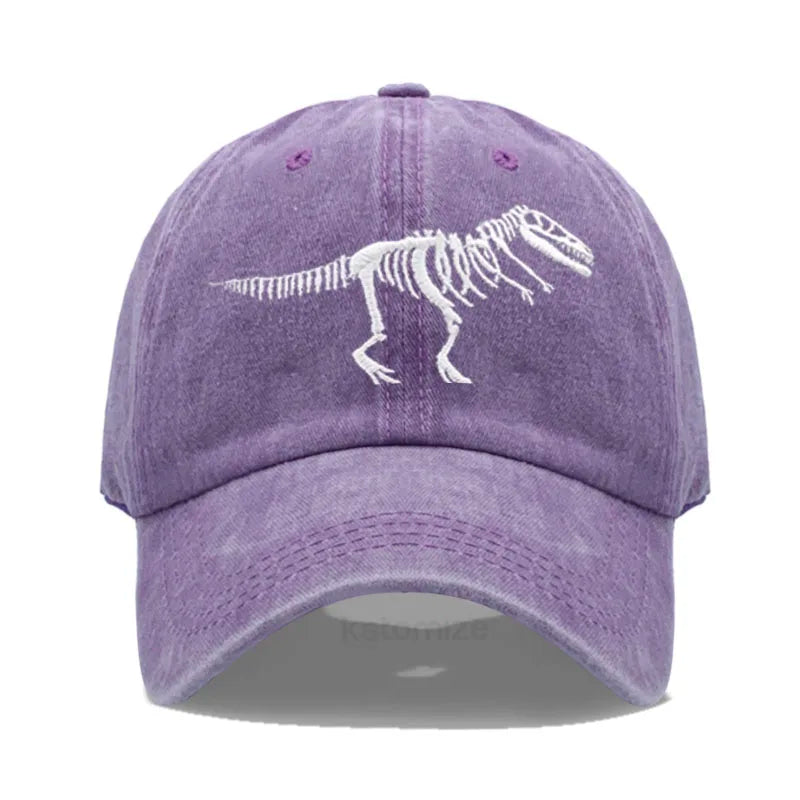 Cotton Baseball Cap for Men Women Unisex Embroidery Dinosaur Tyrannosaurus Rex Dad Hat Protection Outdoor Sports Golf Caps