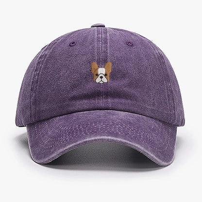 Embroidered Mini French BullDog vintage cotton Baseball caps Men Women Washed Hat Sports Fishing Dad Summer Peaked cap