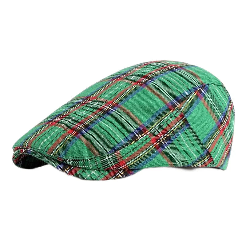 Spring Summer Dopamine Plaid Beret Duck Tongue Forward Hat British Style Visor Summer Hats for Women Men Sun Hats Dad's Hat Gift