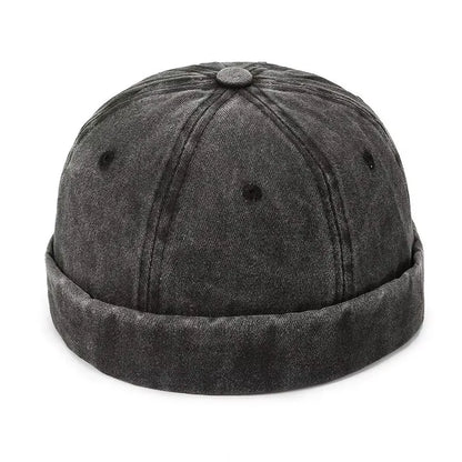 New Women Men Solid Cotton Cap Hat Washed Denim Beanie Hat Spring Autumn Retro Adjustable Docker Sailor Cap Hat For Women Men