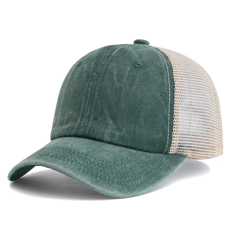 Hot Sale Unisex Trucker Hat Multi Colors Plain Baseball Cap Women Men Washed Cotton Cap
