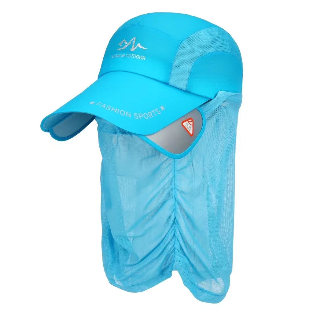 Outdoor Fishing Sunscreen Fishing Hats Long Tongue Men's Summer Breathable Windproof Mesh Awning Peaked Cap Lure Hat