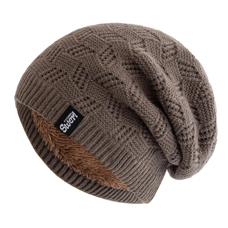 New Unisex Winter Hats Fashion Slouchy Beanie Hat Fleece Lined Warm Knitted Hats Men Women Ski Beanie Cap