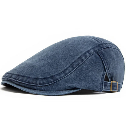 Unisex Vintage Cotton Beret – Flat Visor Newsboy Cap, Adjustable Summer Sun Hat