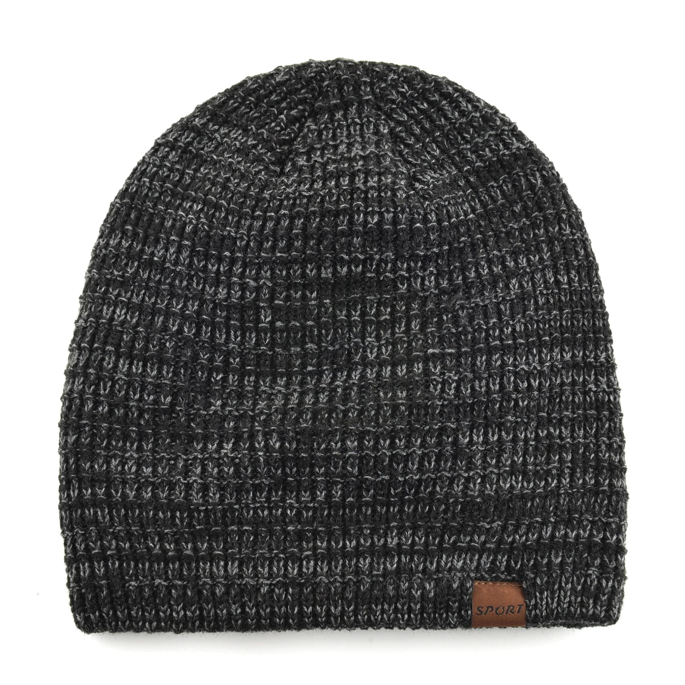 Winter Warm Skullies Beanie Men Thermal Multi-colored Knitted Minimalist Hat Thick Double-Layer Fleece Lined Skull Cap
