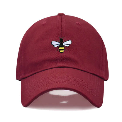 Washed Cotton Honeybee Embroidery Baseball Caps for Men Women Dad Hat Adjustable Snapback Cap Wholesale Dropshipping