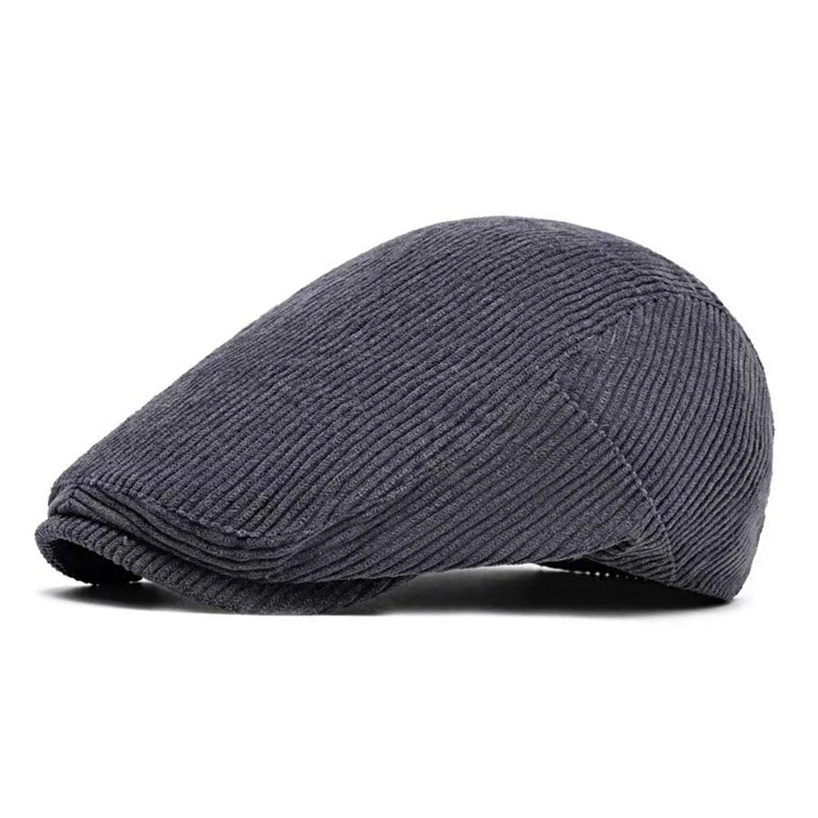 New Men's Casual Versatile Forward Hat Corduroy Breathable Literary Retro All-Season Beret